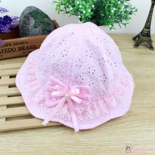 ღ♛ღNewborn Baby Girls Hat Flower Princess Outdoor Summer Bucket Sun Hat