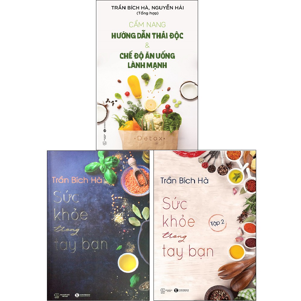 Sách - Combo: Cẩm Nang Hướng Dẫn Thải Độc &amp; Chế Độ Ăn Uống Lành Mạnh + Sức Khỏe Trong Tay Bạn: Tập 1+2 (3 cuốn)