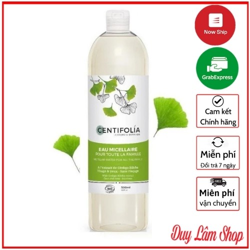 Nước Tẩy Trang Rau Má Centifolia Eau Micellaire 500ml Pháp - Sạch Bụi Bẩn, Thông Thoáng Lỗ Chân Lông