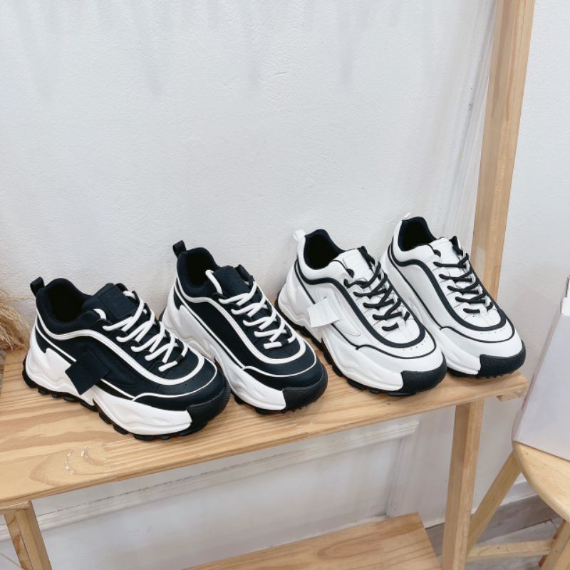 Lo(ẢNH THẬT) Giày Thể Thao Nữ Daimya Nâng đế 6p Da Mềm Êm Xịn Fullbox Túi Cao Cấp