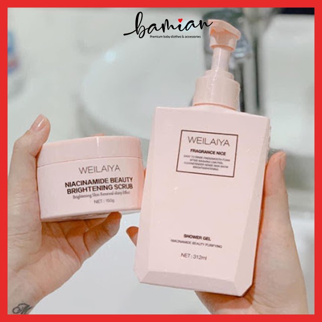 Gel sữa tắm trắng da WEILAIYA Fragrance Nice Hồng dưỡng ẩm da trắng sáng mịn màng | BigBuy360 - bigbuy360.vn