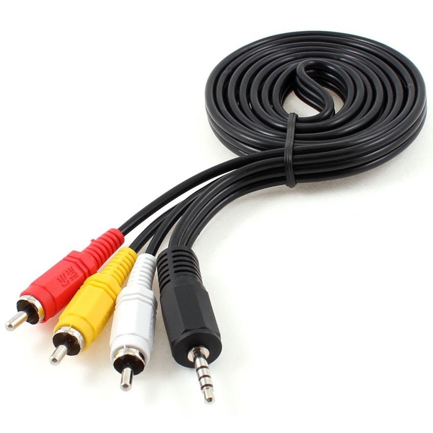 Cable AV 1 to 3 - Cáp 1 đầu jack 3.5 ra 3 đầu hoa sen