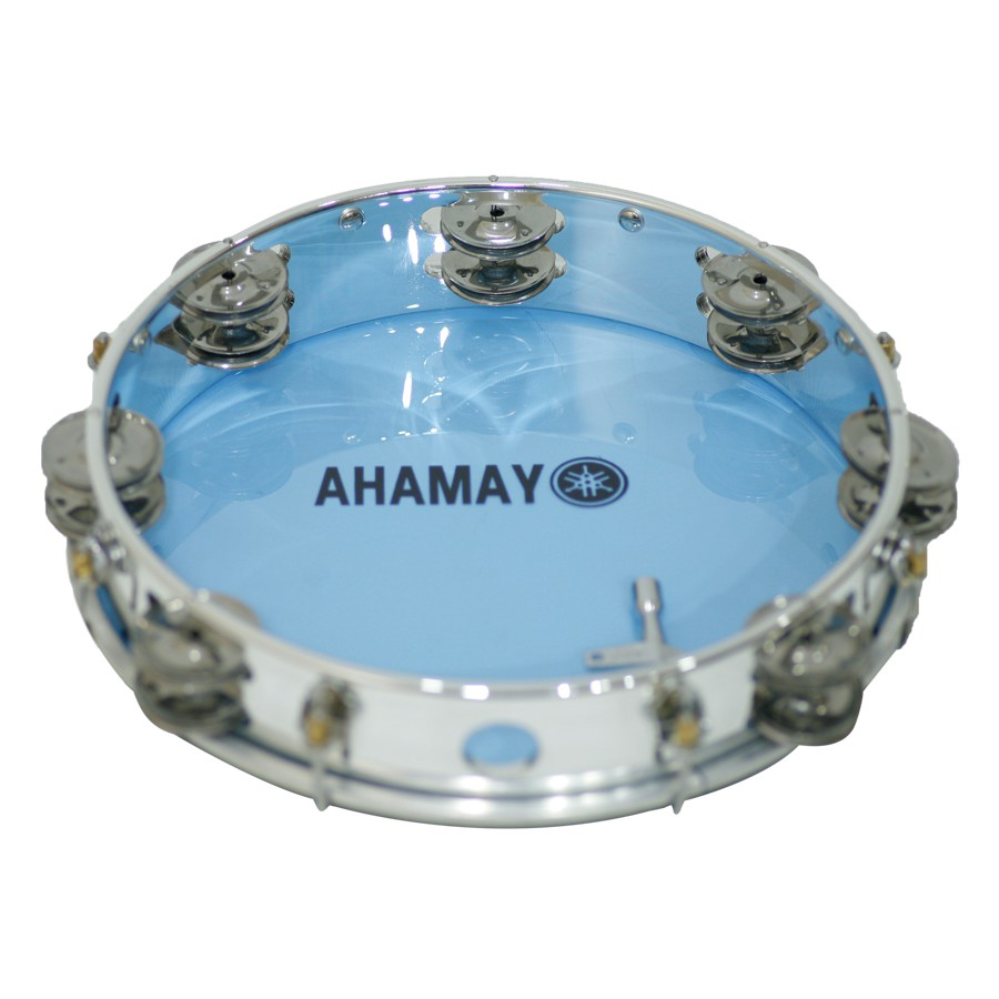 Trống gõ bo lắc tay Tambourine Yamaha màu xanh trong và trắng đục