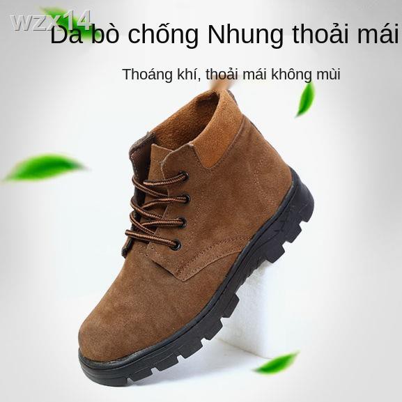 giày bảo hộ lao động nam mũi thép thoáng khí chống va đập và đâm xuyên thợ hàn điện bong tróc, trơn trượt , côn