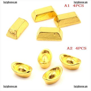 OM 4Pcs 1:12 dollhouse acessories miniature gold coin gold strip model KS