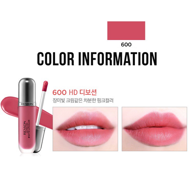 Son Kem Lì Revlon Ultra HD Matte Lip Color #600 HD Devotion màu hồng gạch