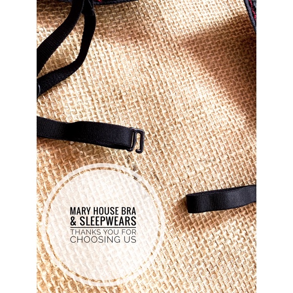 Set bralette ren mút ngực quần Đùi Đen Hoa Văn Mary House Bra & Sleepwears | BigBuy360 - bigbuy360.vn