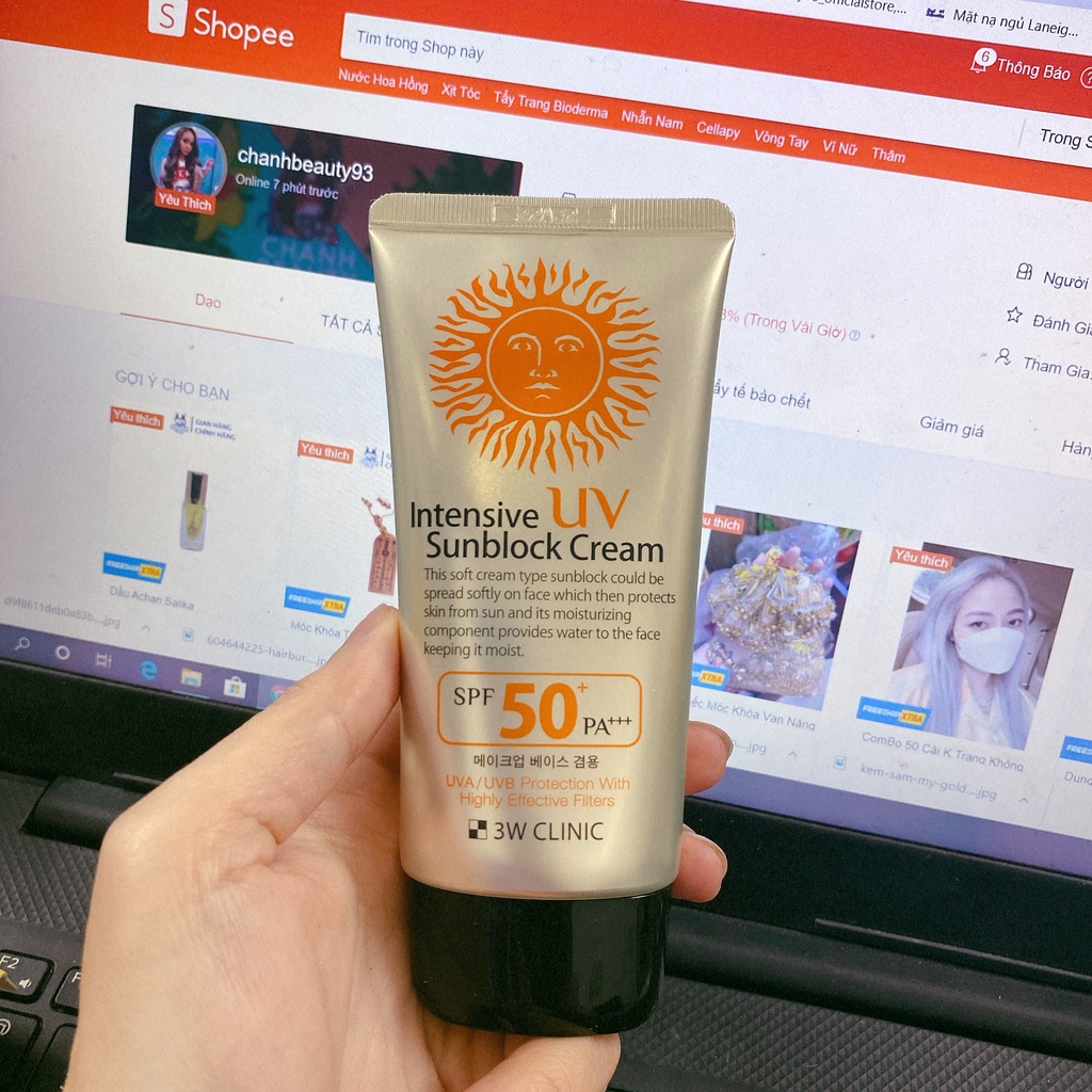 Chống nắng 3W Clinic Dành cho Da Mụn Intensive UV Sunblock SPF 50 PA +++ 70ml