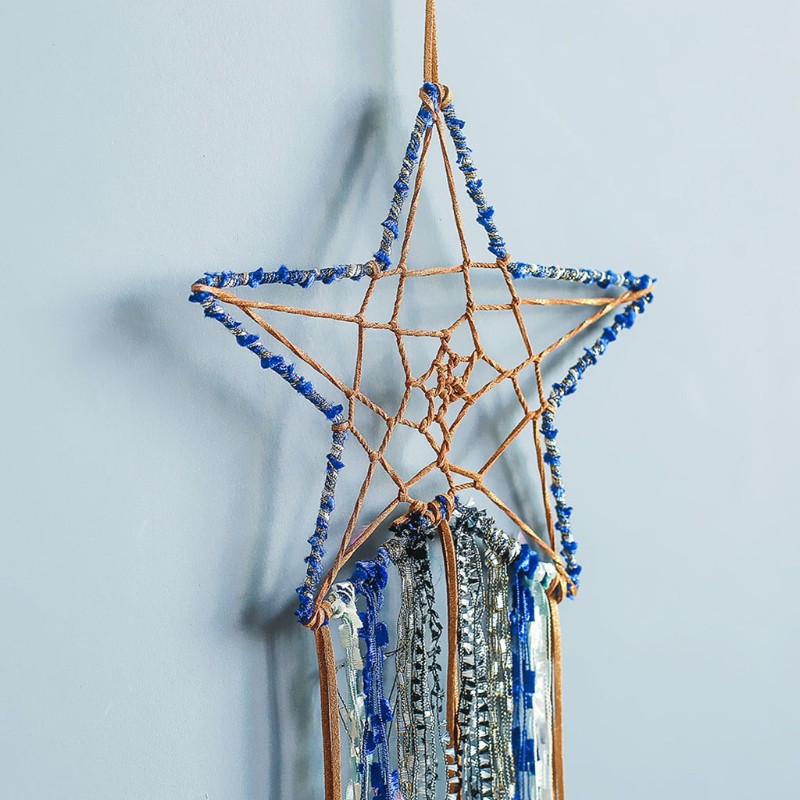 Vòng kim loại hình ngôi sao làm dreamcatcher thủ công trang trí tiện dụng diy