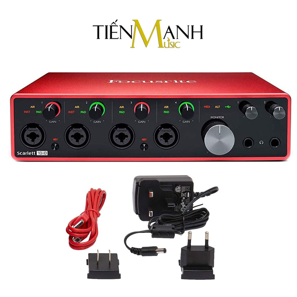 [Tặng Cable 3m] Focusrite Scarlett 18i8 Gen 3 Sound Card Âm Thanh - Focus USB Audio Interface SoundCard (3rd Gen3)