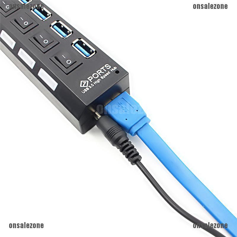 Bộ Chia 7 Cổng Usb 3.0 Có Công Tắc On / Off