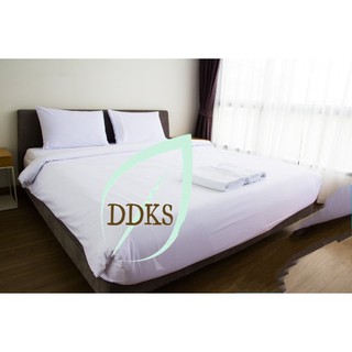 🔰 Vải Đẹp - Mềm Mại 🔰 Bộ drap cotton bọc nệm mềm, mát màu trắng phong cách khách sạn (size: 1m6 x 2m)