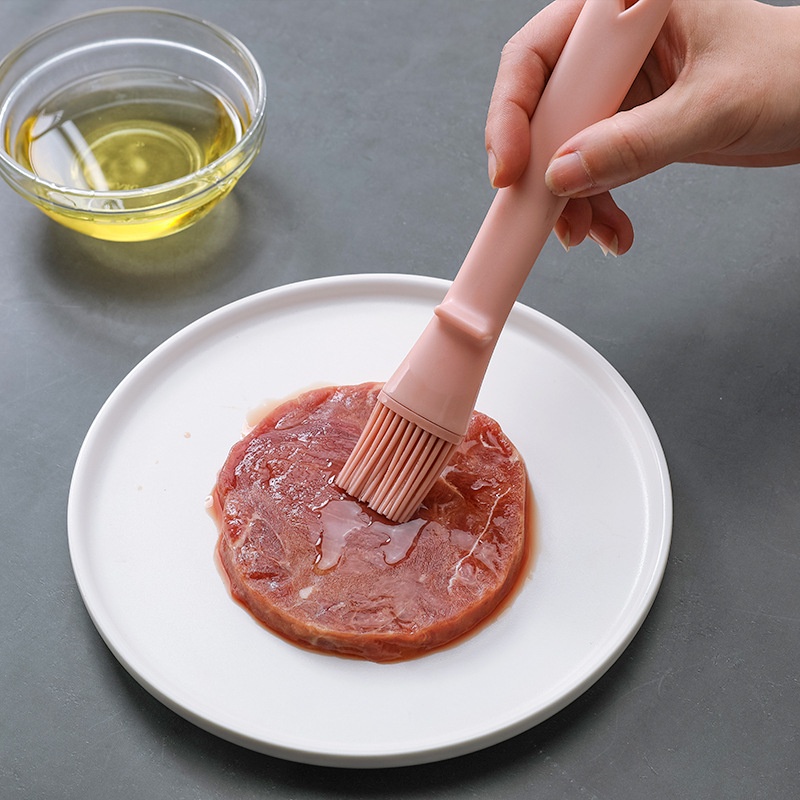 Chổi quét dầu ăn, nước sốt, gia vị bằng silicon màu hồng, xám cao cấp
