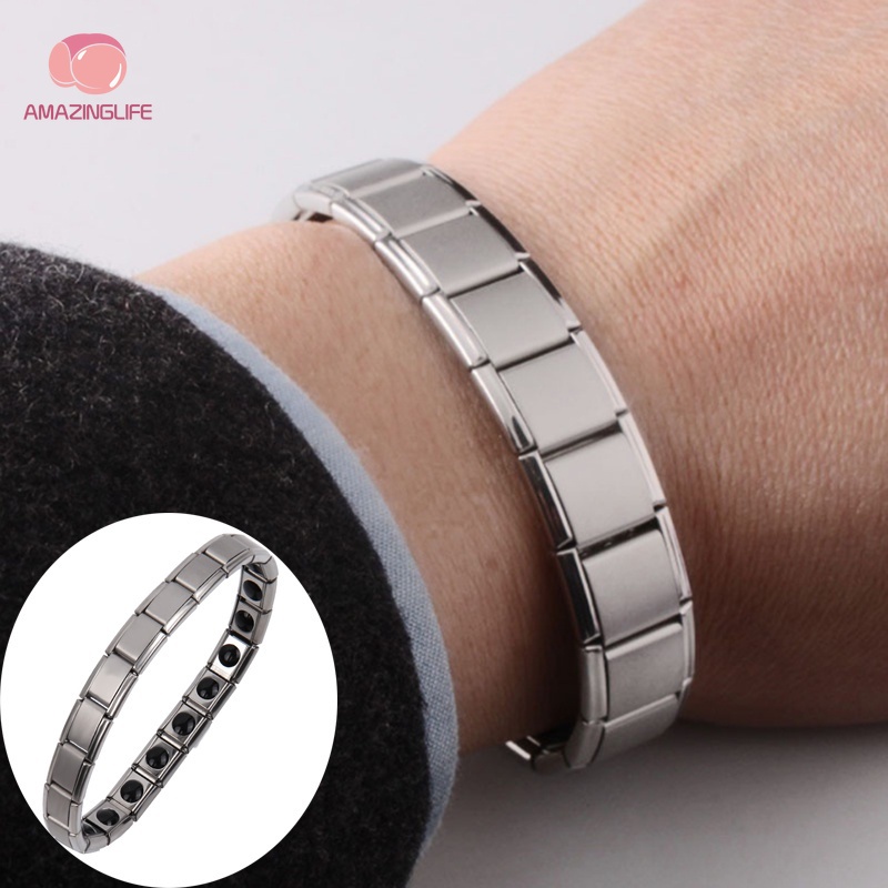 1 Vòng Tay Thể Thao Cân Bằng Năng Lượng Chống Mệt Mỏi Bằng Thép Không Gỉ Có Thể Điều Chỉnh Độ Dài