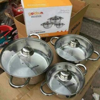 Bộ 3 nồi inox Goldsun