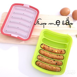 Khuôn làm xúc xích DIY HOTDOG Bánh Lạp Sưởn Ăn dặm cho bé Silicon tiện lợi an toàn