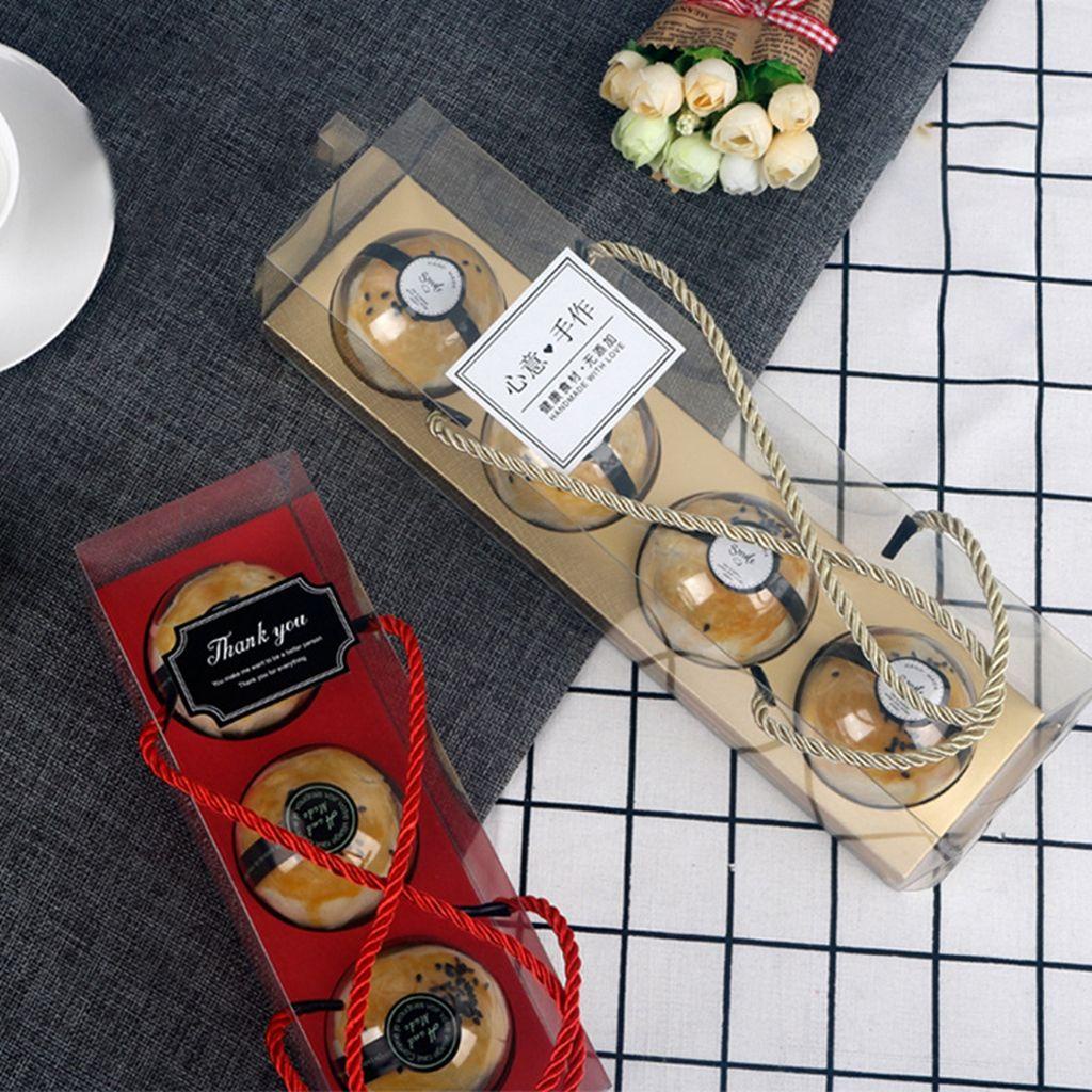 Hộp Đựng Bánh Trung Thu 3 / 4 Ngăn Trong Suốt Tiện Dụng