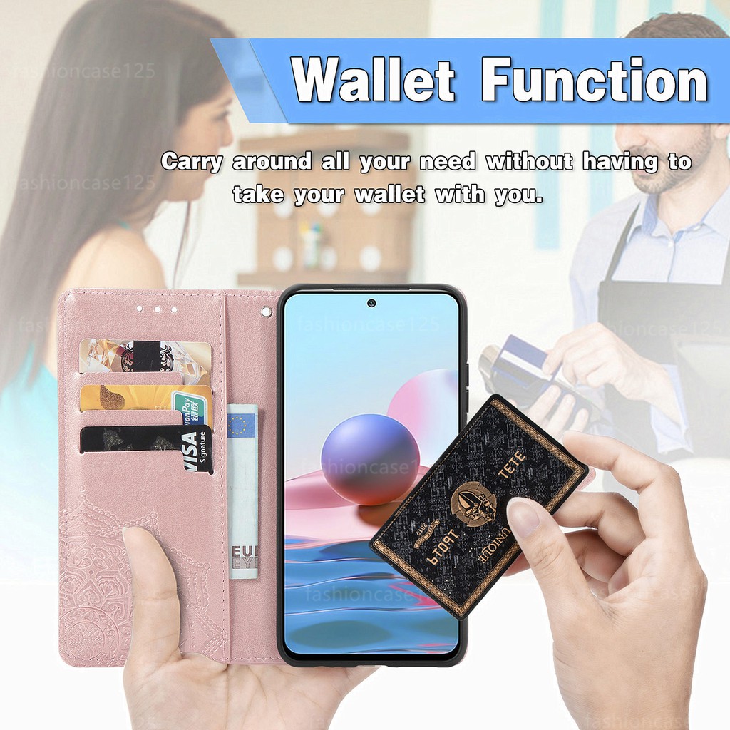 Case For Samsung Galaxy M51 M 51 Phone Case Soft Mandala 3D Leather Shockproof Card Slot Wallet Flip Cover Casing Stand Holder With Lanyard Gift lanyard