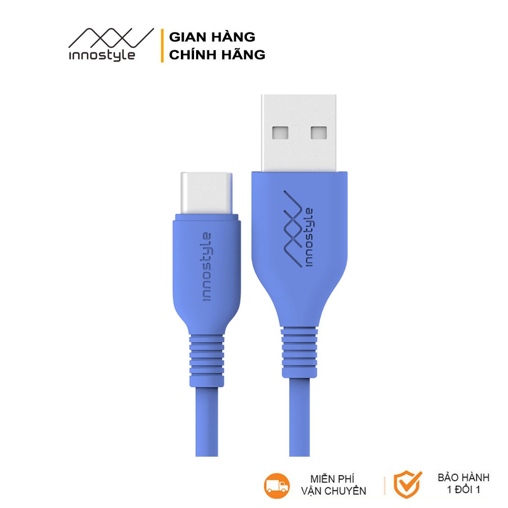 Cáp Innostyle Jazzy USB-A ra USB-C 1m2 - Hỗ Trợ Sạc Nhanh 15W - Hàng Chính Hãng - IAC120