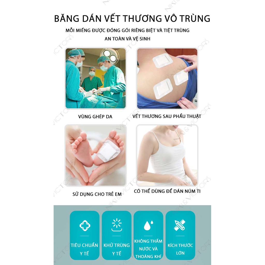 Băng dán vết thương vô trùng Meson băng dán vết mổ, vết loét  đa năng chứng nhận CE ISO FDA 5 kích thước