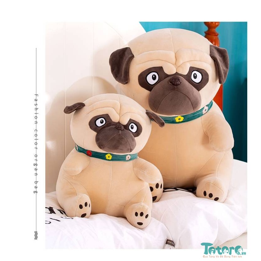 Gấu bông chó pug mặt xệ cáu kỉnh kích thước 30-40-50cm Bueno store