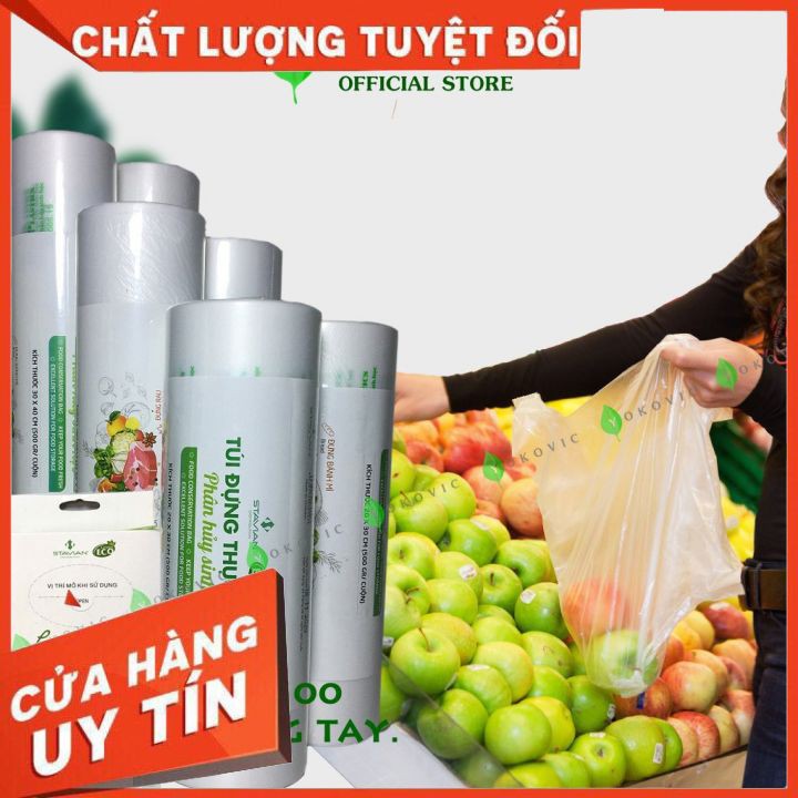 Túi Đựng Thực Phẩm Tự Hủy Sinh Học ECO GREEN size 20*30cm 100 túi