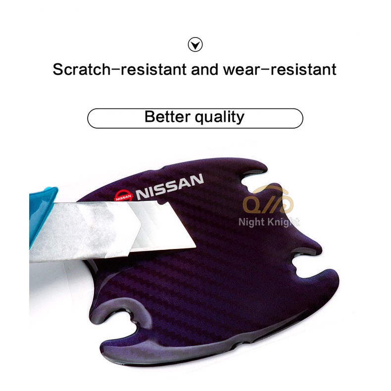 Bộ 8 miếng dán tay nắm cửa chỗ hõm tay nắm cửa xe hơi sợi carbon cho HONDA CITY FIT JAZZ CIVIC HRV VEZEL CRV BRV ACCORD