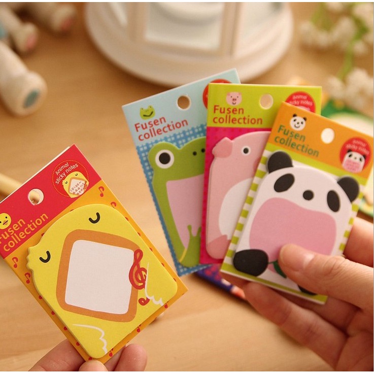 Tập Giấy Ghi Chú Hình Động Vật Hoạt Hình Dễ Thương