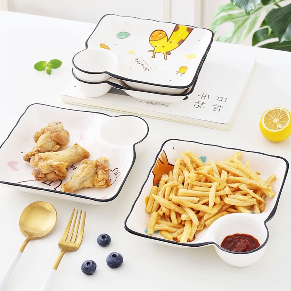 Đĩa sứ, chảo nướng, thố nhiều hình dáng họa tiết động vật ngộ nghĩnh - VS297