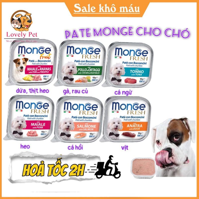 Pate cho chó MONGE 100gr