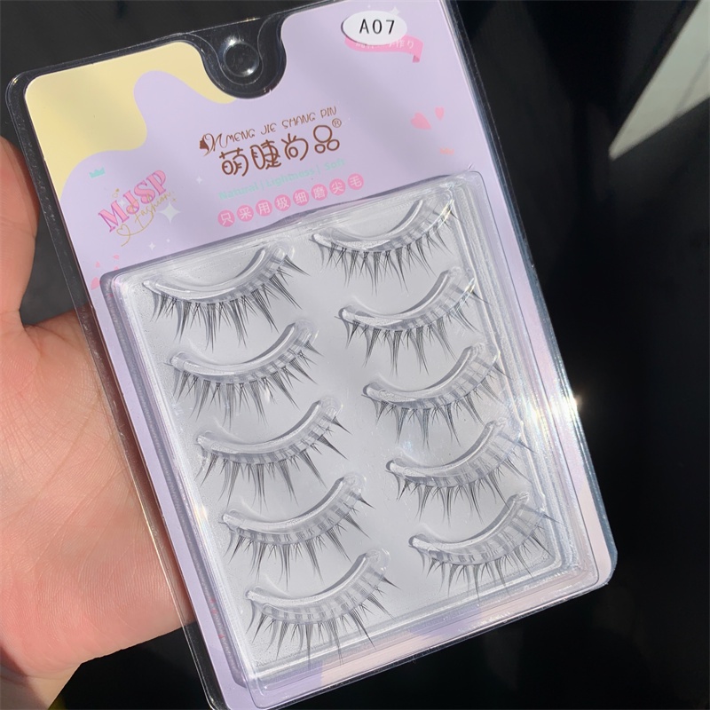 MengJieShangPin® Bộ 5 Cặp Lông Mi Giả Mềm Tự Nhiên Chuyên Nghiệp 11mm