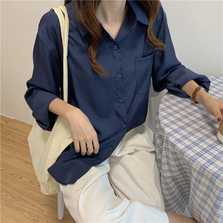 Áo sơ mi nữ kiểu công sở dài tay đẹp form rộng phong cách ulzzang EVADO SM01 | BigBuy360 - bigbuy360.vn