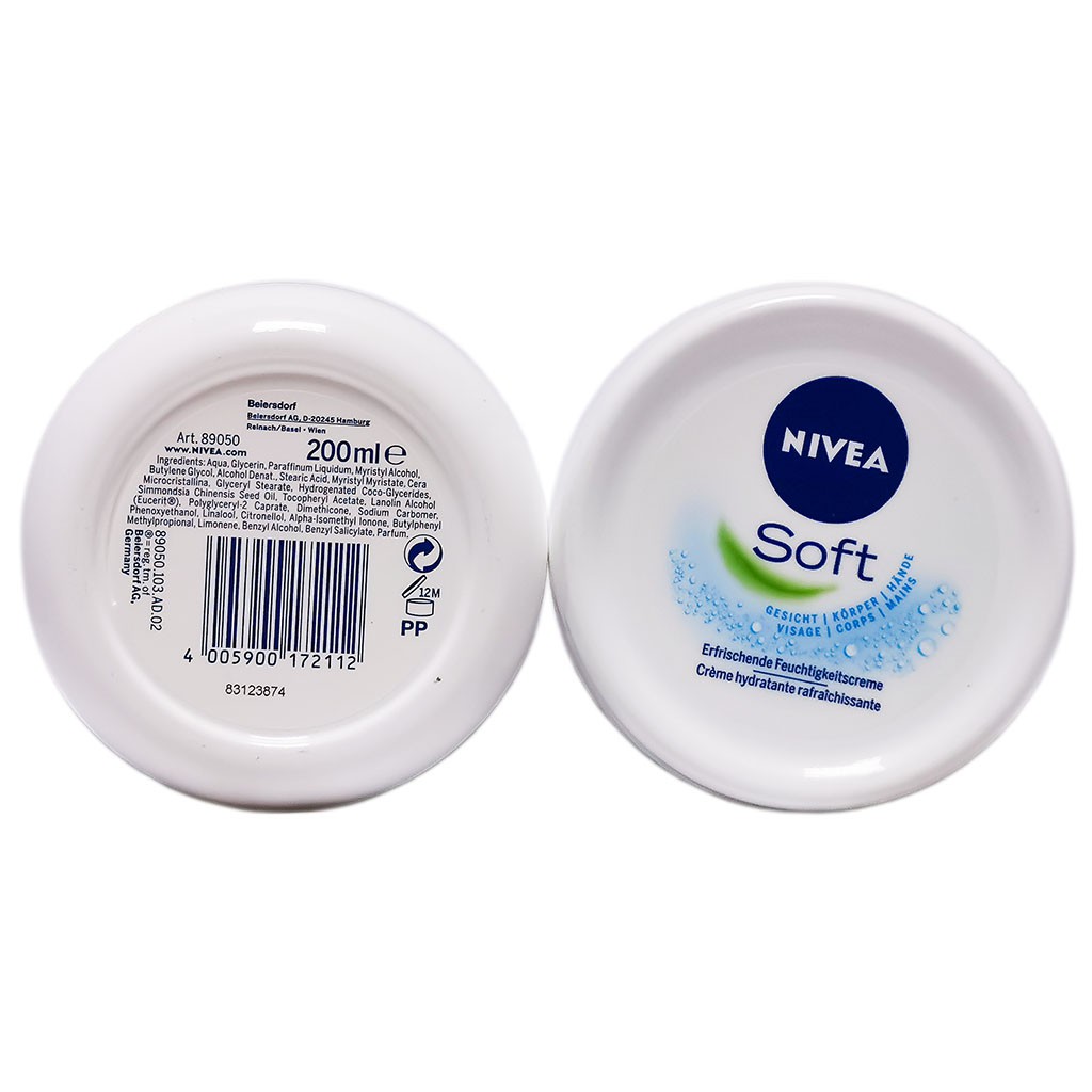 Kem Dưỡng Ẩm Chuyên Sâu Nivea Soft Lọ 200ml (Tinh dầu Jojoba &amp; Vitamin E cân bằng độ ẩm, giúp làn da mềm mại)