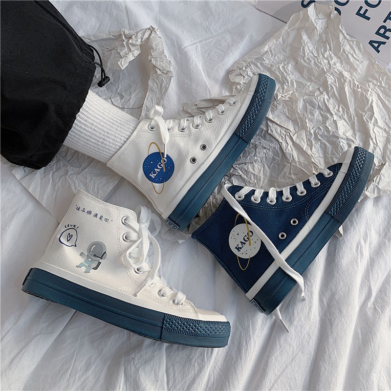 Giày Vải Canvas Cổ Cao Phong Cách Hàn Quốc Thời Trang Mùa Xuân 2020 Cho Nữ | BigBuy360 - bigbuy360.vn