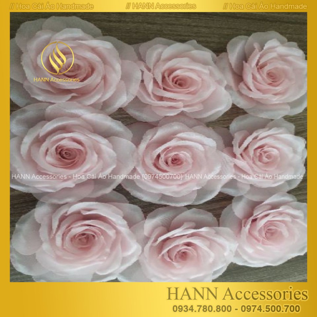 Hoa cài áo handmade - hoa hồng cài áo - hoa voan cài áo