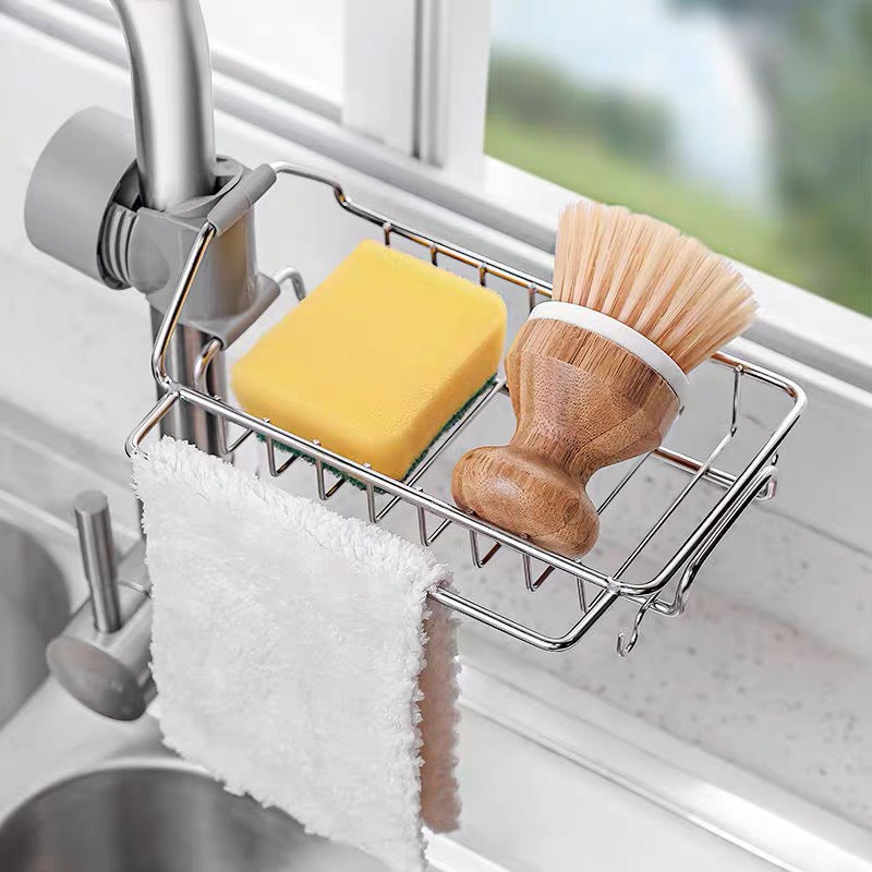 Kệ Bồn Rửa Chén Inox , Giá Để Đồ Rửa Bát Treo Vòi Nước Đựng Đồ Không Gỉ Đa Năng - Family Care