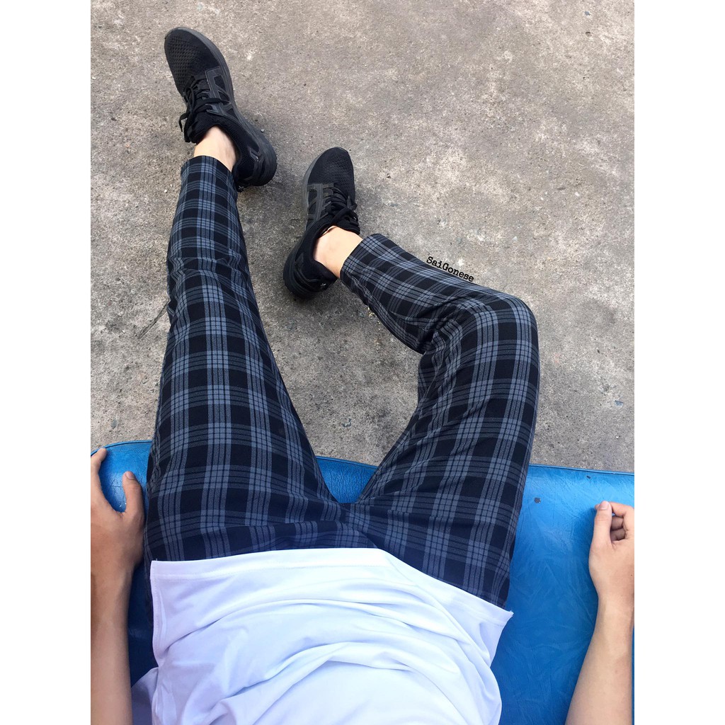 Quần caro plaid pants unisex Sges form rộng