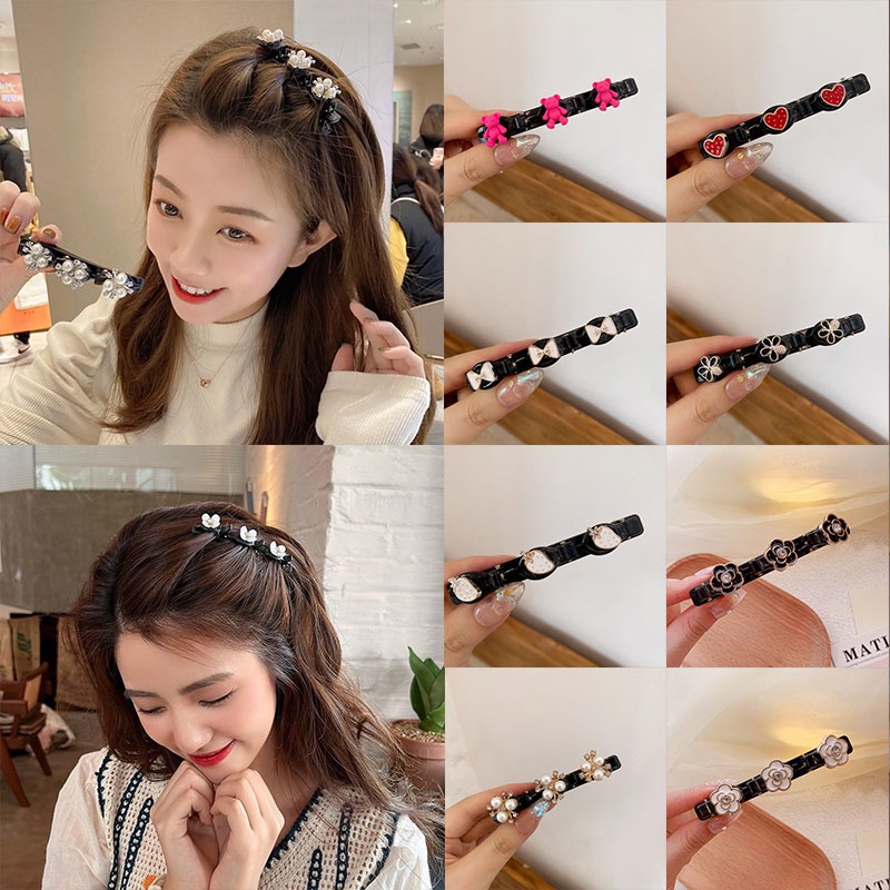 Kẹp Tóc Hai Lớp Kiểu Bện Phong Cách Hàn Quốc Mới 2022