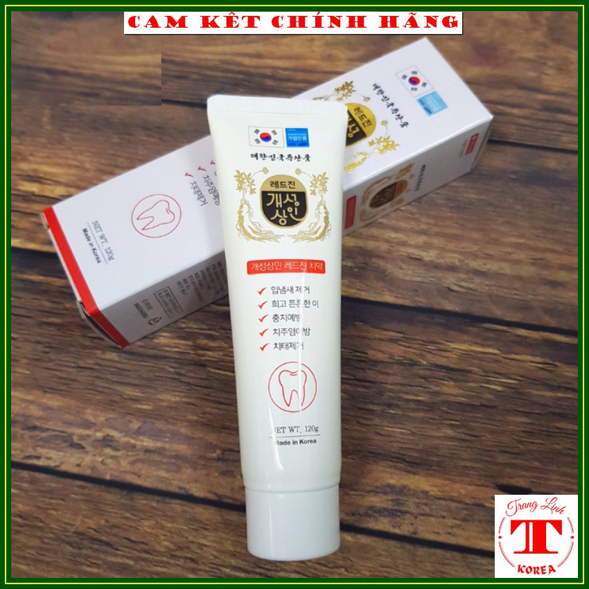 Kem đánh răng hồng sâm, tuýp 150gr - Kem đánh răng hàn quốc - Giúp răng chắc khỏe, trắng sáng, tranglinh