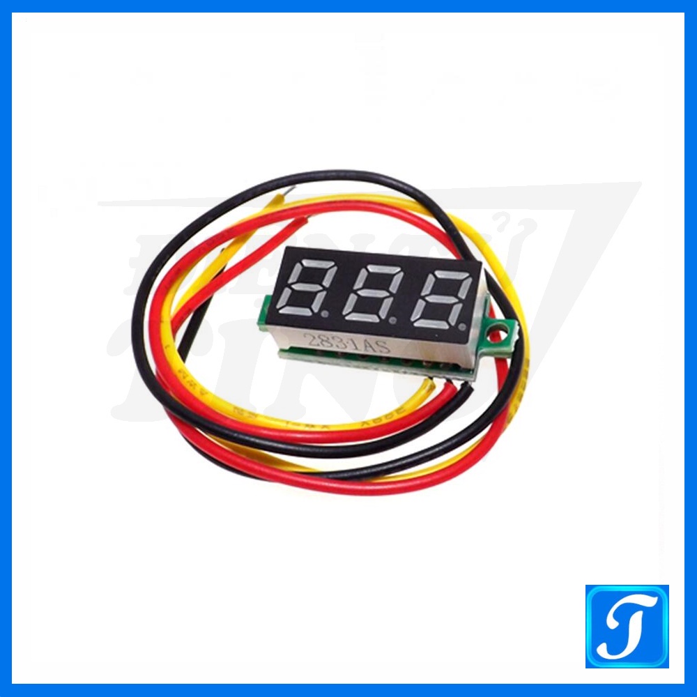 Đồng Hồ Đo Điện Áp Nhỏ Gọn Kích Cỡ 0.28 Inch Dãi Đo 0 đến 100VDC 3 Dây