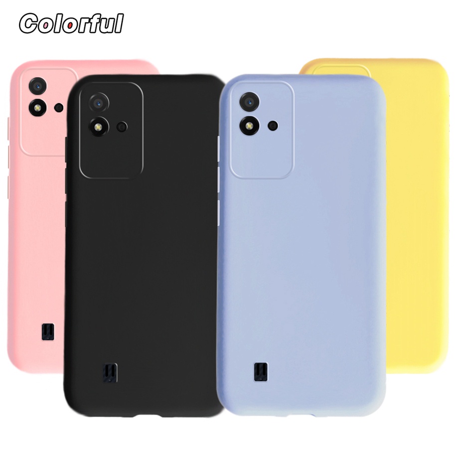 Ốp điện thoại mềm siêu mỏng màu vàng/ hồng/ đen cho Realme Narzo 50i Narzo 50i 2021 6.5 inch
