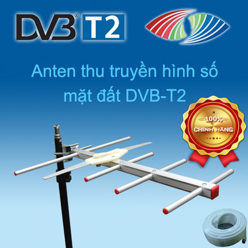 ANTEN NGOÀI TRỜI DVB T2 - HKD H5 + DÂY CÁP ANTEN ĐÚC SẴN RẮC KẾT NỐI