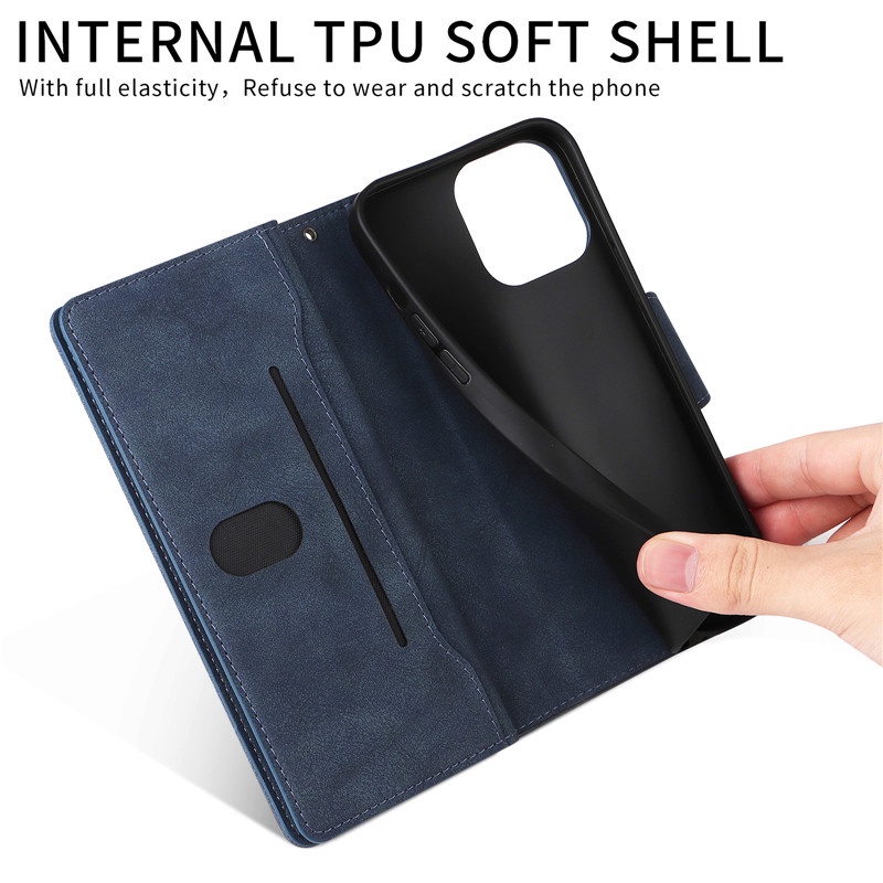 Ốp Điện Thoại Da Gấp Gọn Mềm Dạng Ví Có Khóa Kéo Và Ngăn Đựng Thẻ Cho For iPhone 6 6S 7 8 Plus SE2 X XR XS 11 Pro Max
