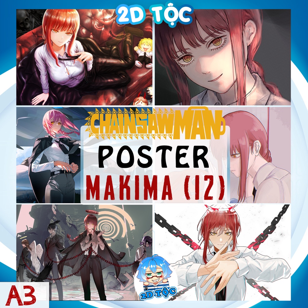 Ảnh poster A3 Makima (12) Anime Manga Chainsaw Man chất liệu giấy cao cấp - 2D Tộc Shop