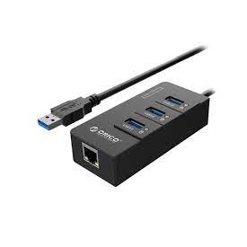 Bộ Chia USB 3.0 ORICO HR01-U3-V1 3 Cổng USB + 1 Cổng Lan Giga - HUB USB 3Port + USB to Lan Giga