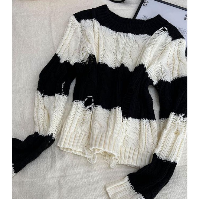 NUZIRO Áo sweater  tay dài cổ tròn dáng rộng thời trang mùa thu dành cho nữ với nhiều màu tuỳ chọn