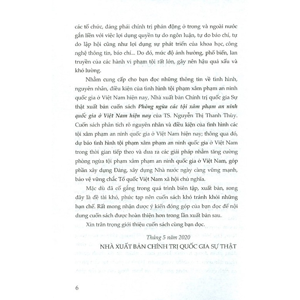 Sách - Phòng Ngừa Các Tội Xâm Phạm An Ninh Quốc Gia Ở Việt Nam Hiện Nay | BigBuy360 - bigbuy360.vn