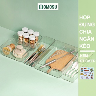 Khay Chia Ngăn Kéo Tủ Trong Suốt Phong Cách Nhật Bản Nhiều Size Siêu Dày Dặn P03