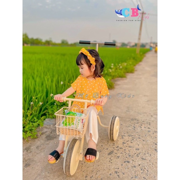 Bà Ba Lụa Cho Bé, Bà Ba Chấm Bi Bé Gái 3 Màu