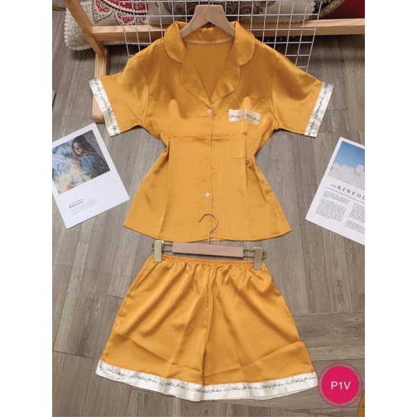 Bộ pyjama lụa loại 1 mềm đẹp áo cộc quần đùi kèm video ảnh thật | BigBuy360 - bigbuy360.vn
